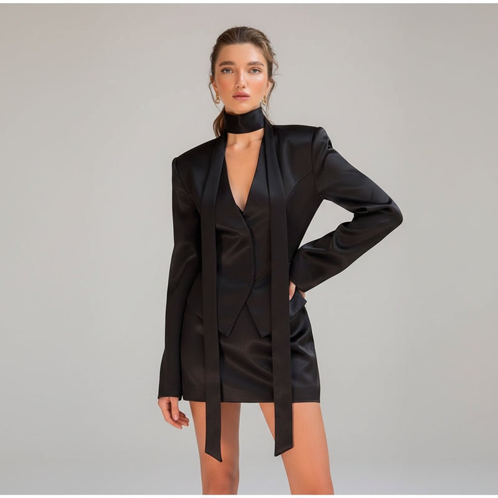Dee Satin blazer jacket. - GoSobiShop Boutique