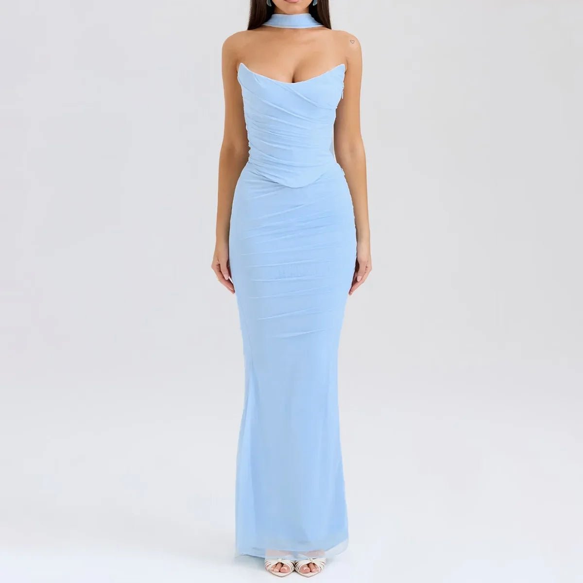 Delight Elegant Scarf Maxi Dress - GoSobiShop Boutique