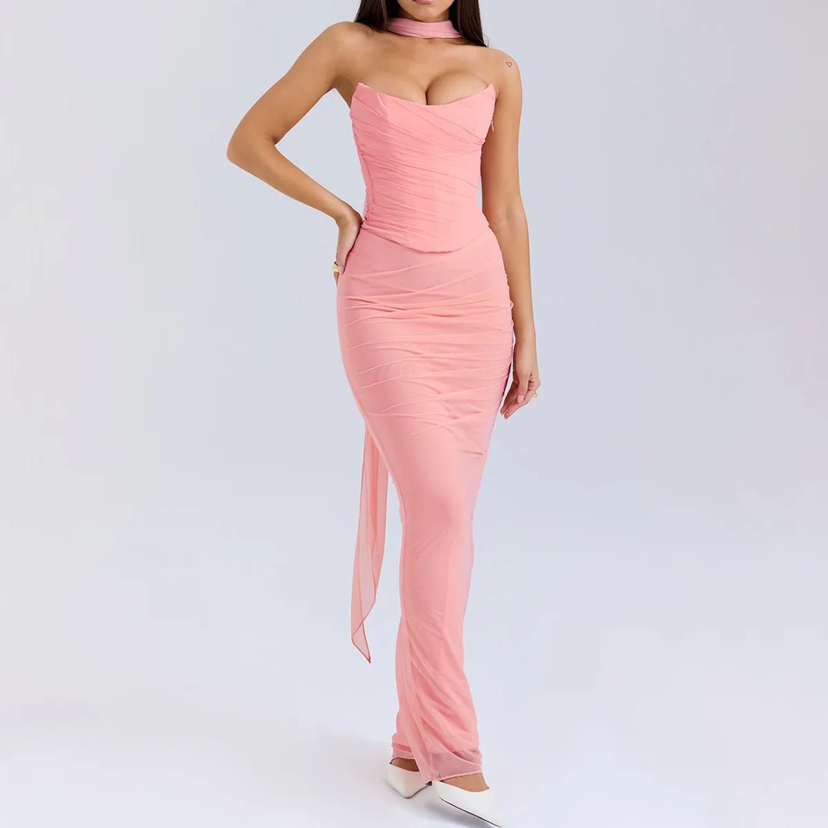 Delight Elegant Scarf Maxi Dress - GoSobiShop Boutique
