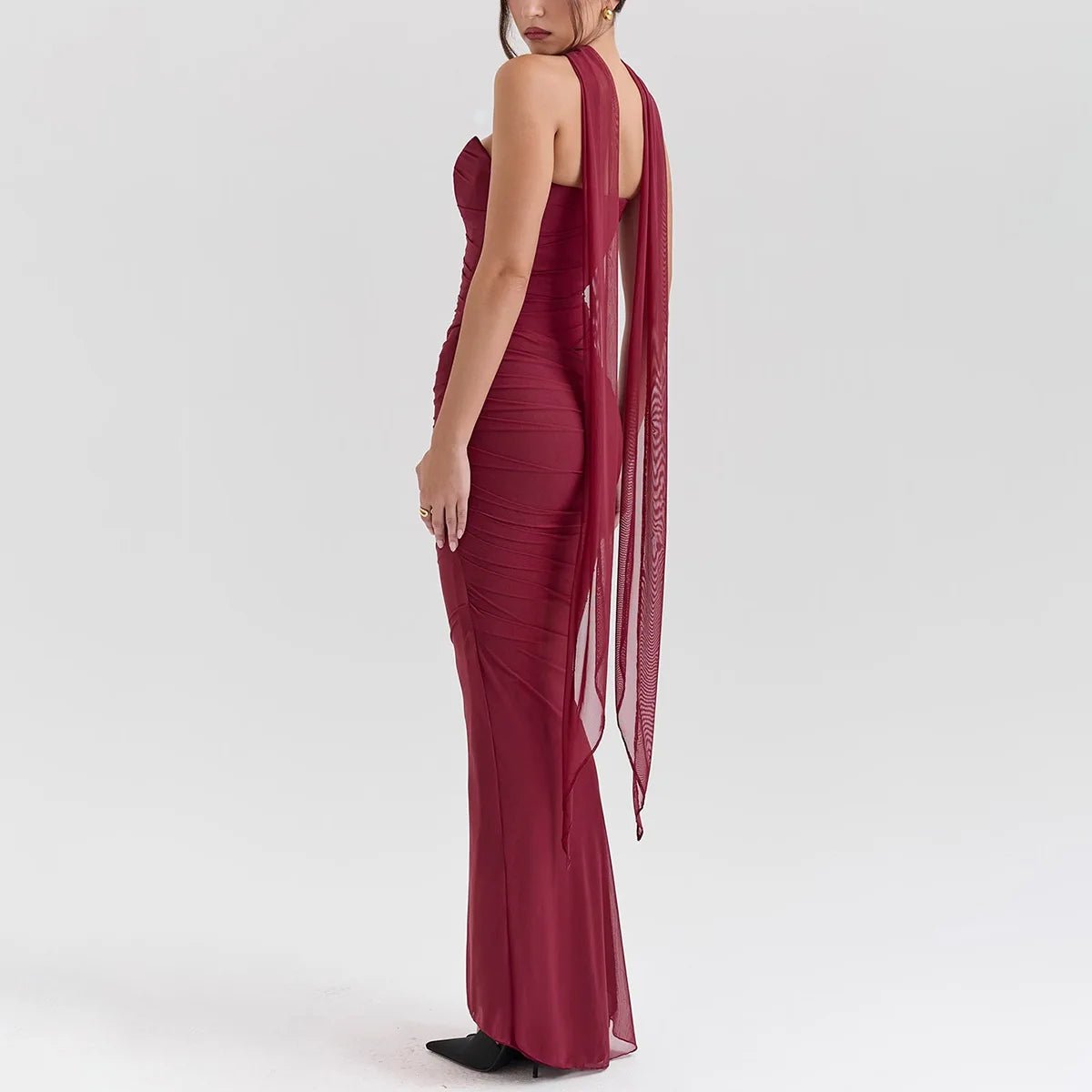 Delight Elegant Scarf Maxi Dress - GoSobiShop Boutique