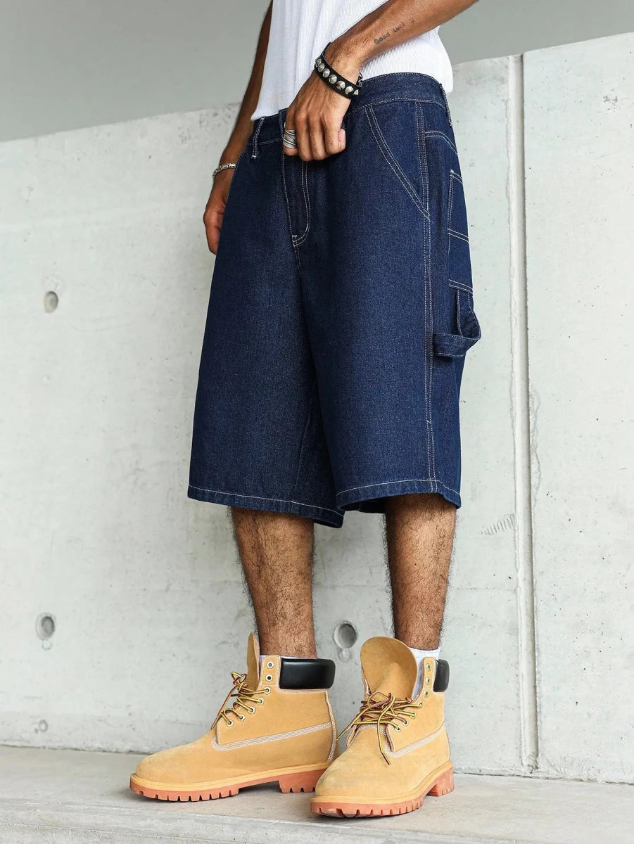 Denim baggy cargo big boy jorts. - GoSobiShop Boutique