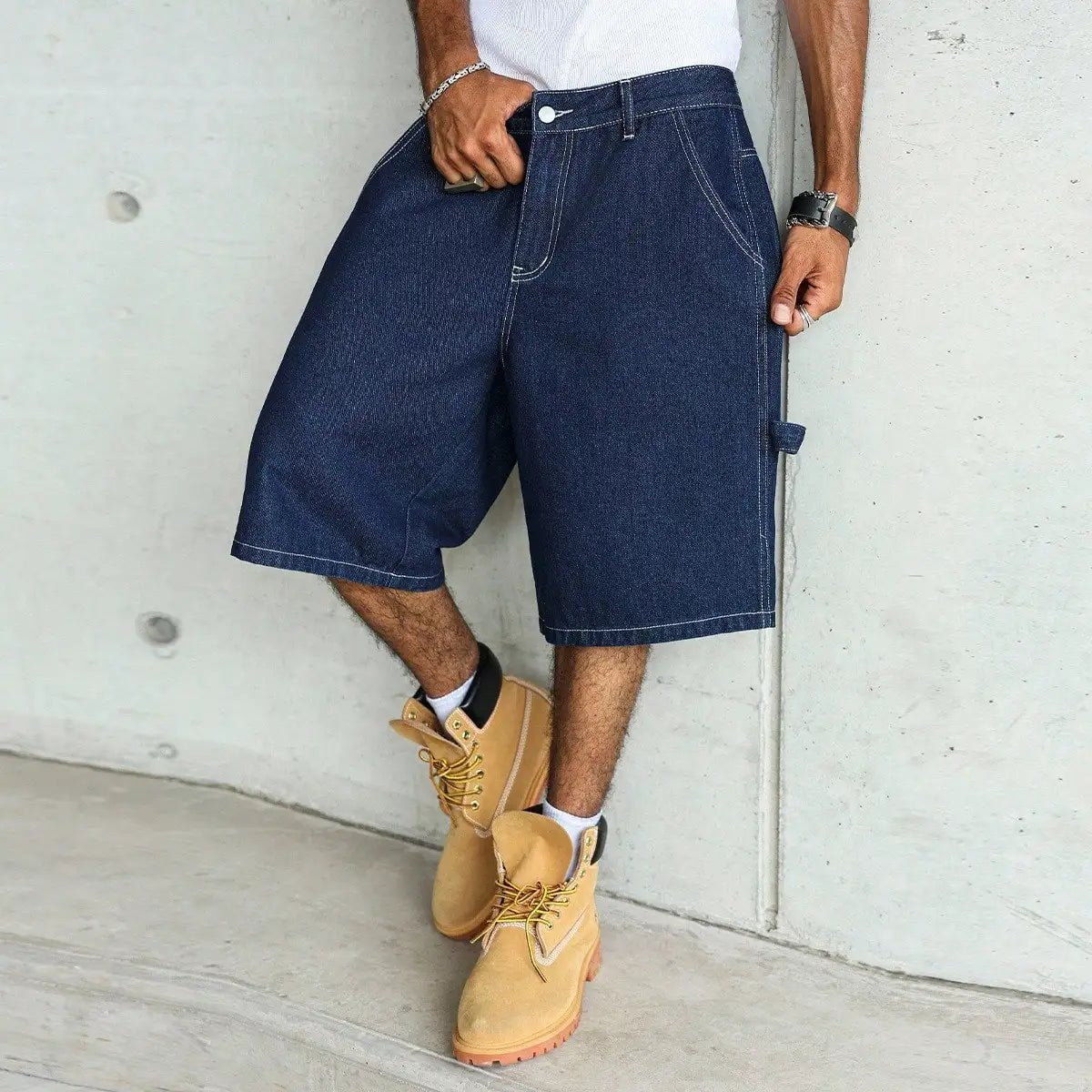 Denim baggy cargo big boy jorts. - GoSobiShop Boutique
