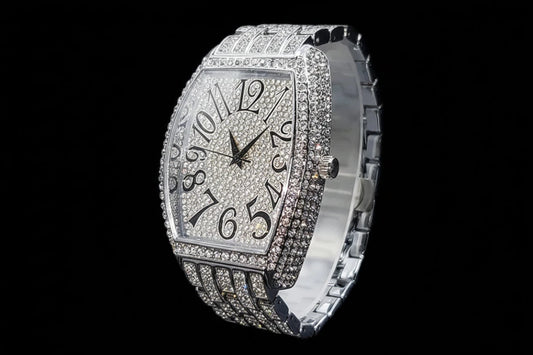 Denver Iced Out Quartz Dial Tonneau watch. - GoSobiShop Boutique