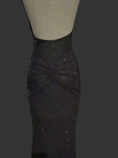 Designer sparkly glitter sequin maxi dress. - GoSobiShop Boutique