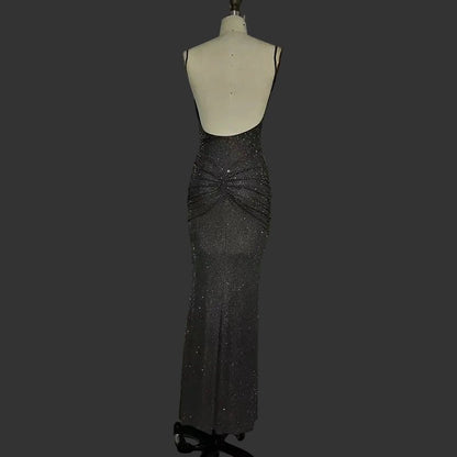 Designer sparkly glitter sequin maxi dress. - GoSobiShop Boutique
