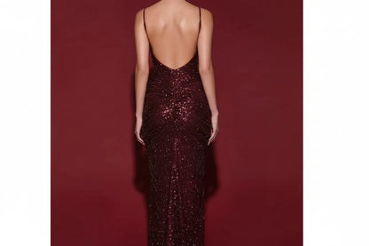 Designer sparkly glitter sequin maxi dress. - GoSobiShop Boutique