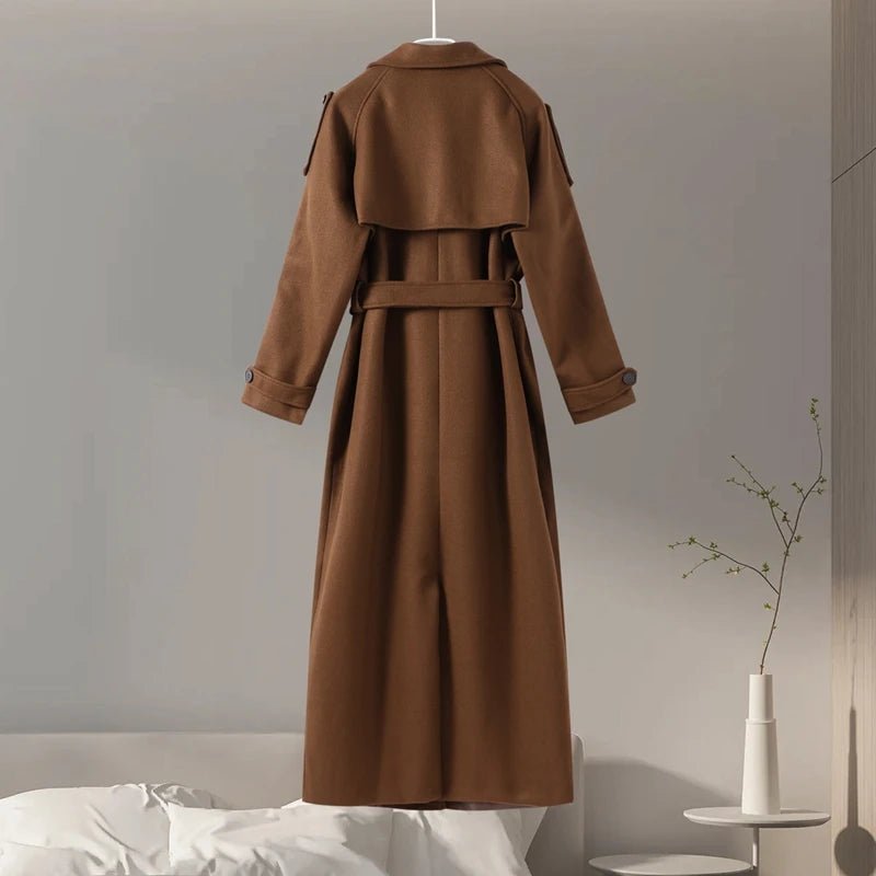 Double breasted oversized long trench coat. - GoSobiShop Boutique