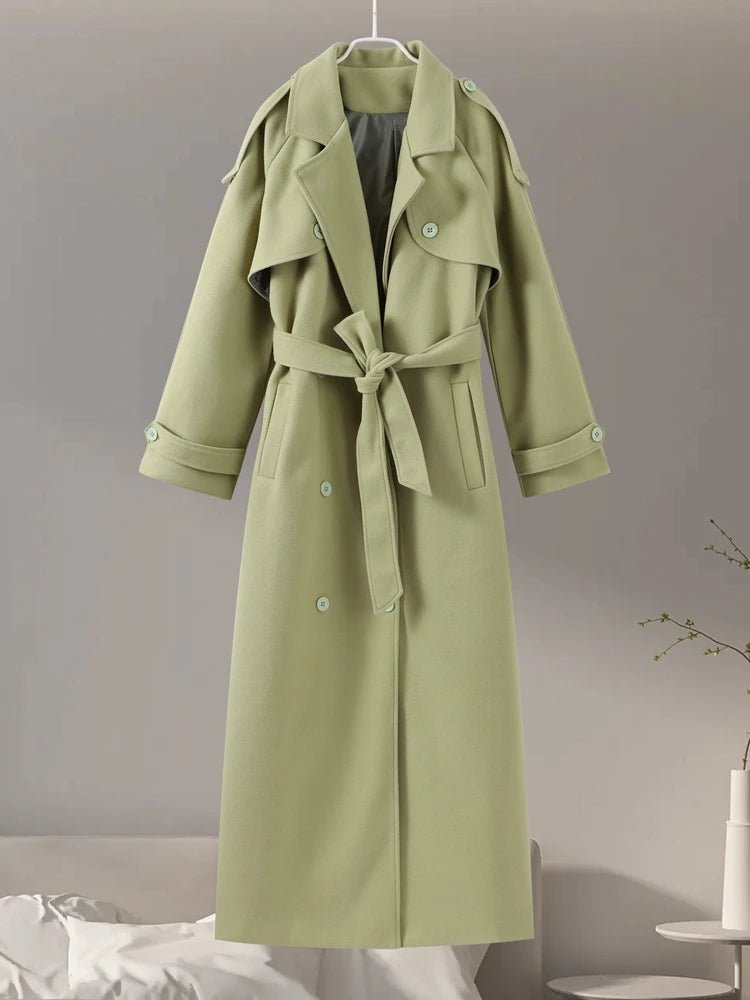Double breasted oversized long trench coat. - GoSobiShop Boutique