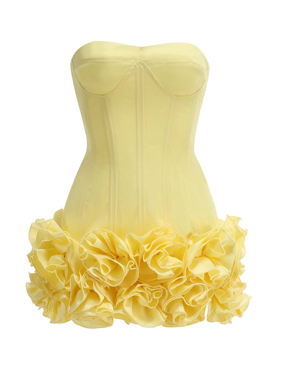 Elegant floral puff mini dress - GoSobiShop Boutique