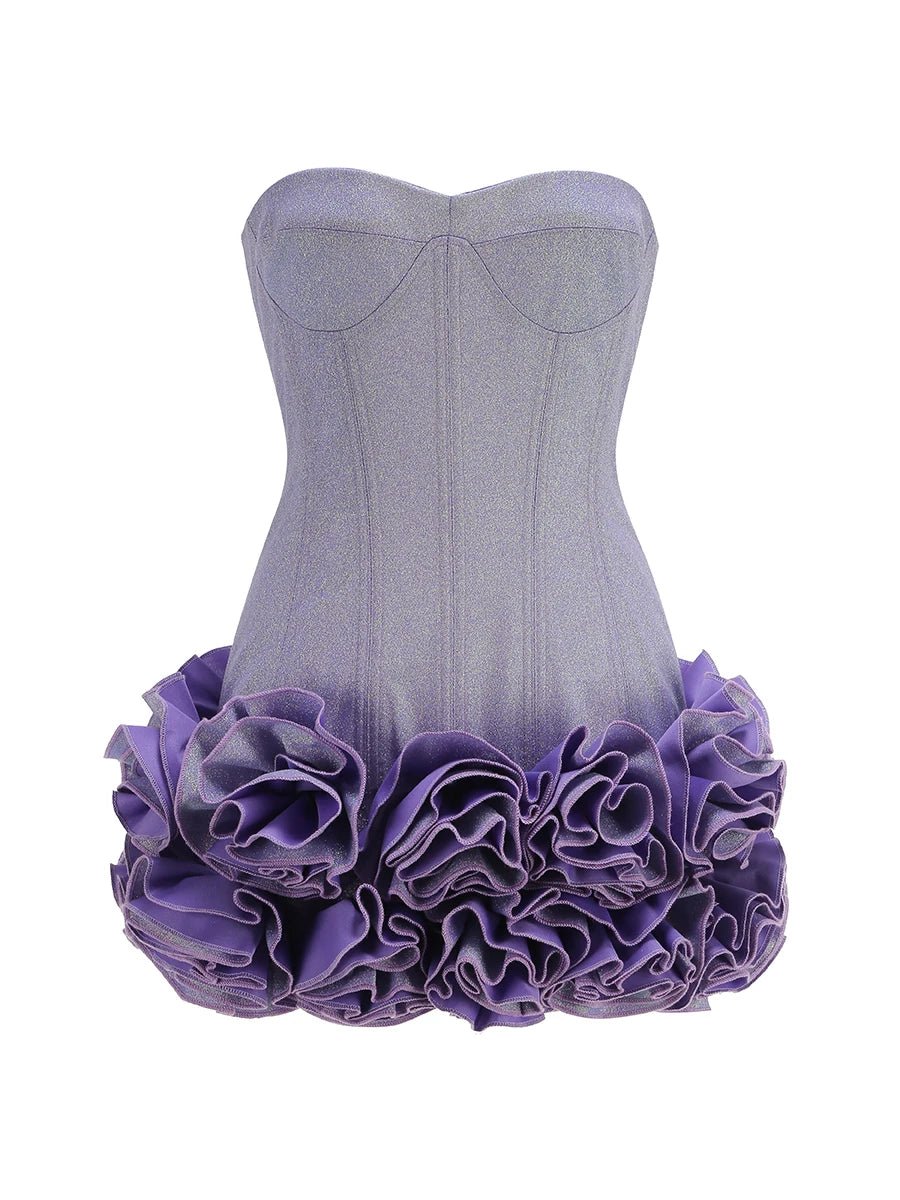 Elegant floral puff mini dress - GoSobiShop Boutique