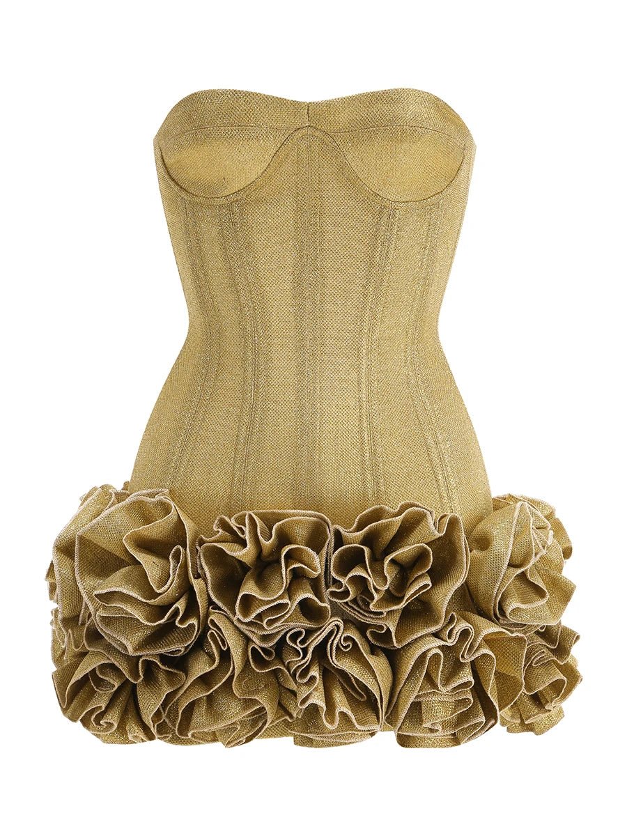 Elegant floral puff mini dress - GoSobiShop Boutique