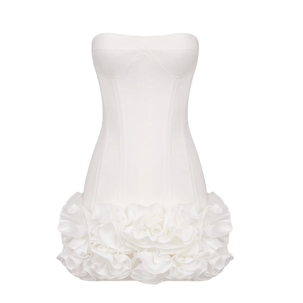 Elegant floral puff mini dress - GoSobiShop Boutique