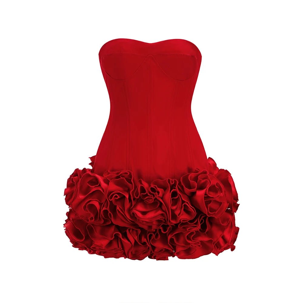 Elegant floral puff mini dress - GoSobiShop Boutique