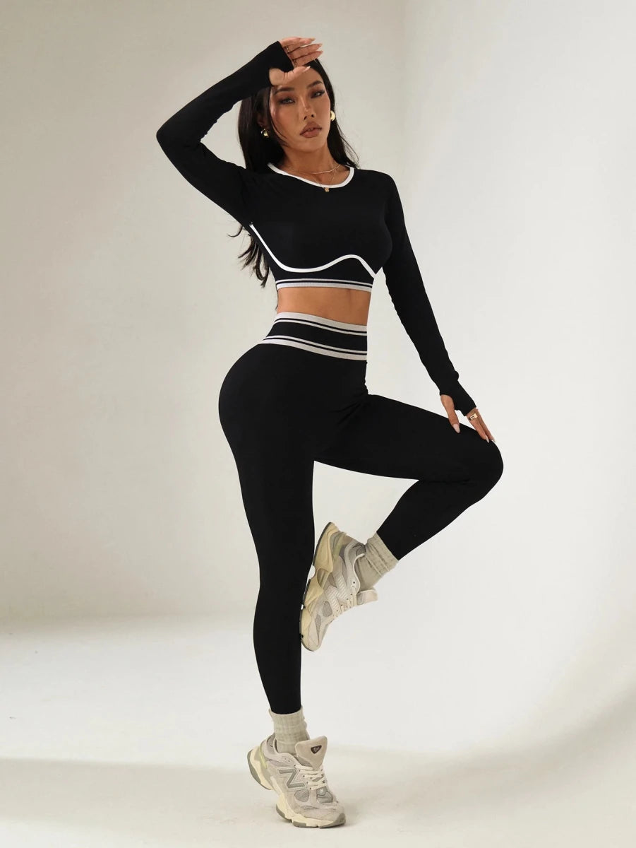 Ella seamless crop top and leggings set. - GoSobiShop Boutique