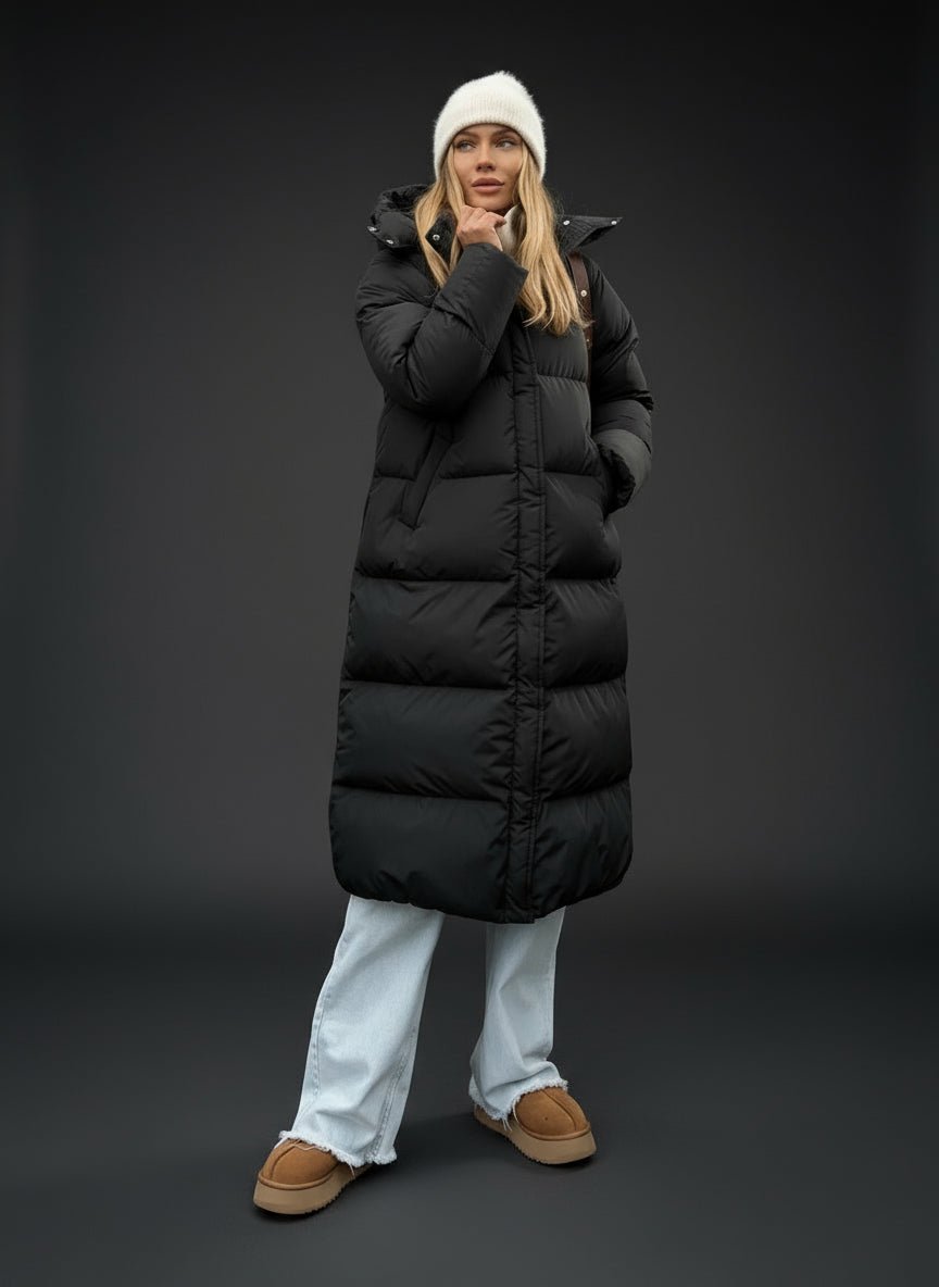 Extra long puffer hooded winter parka coat. - GoSobiShop Boutique