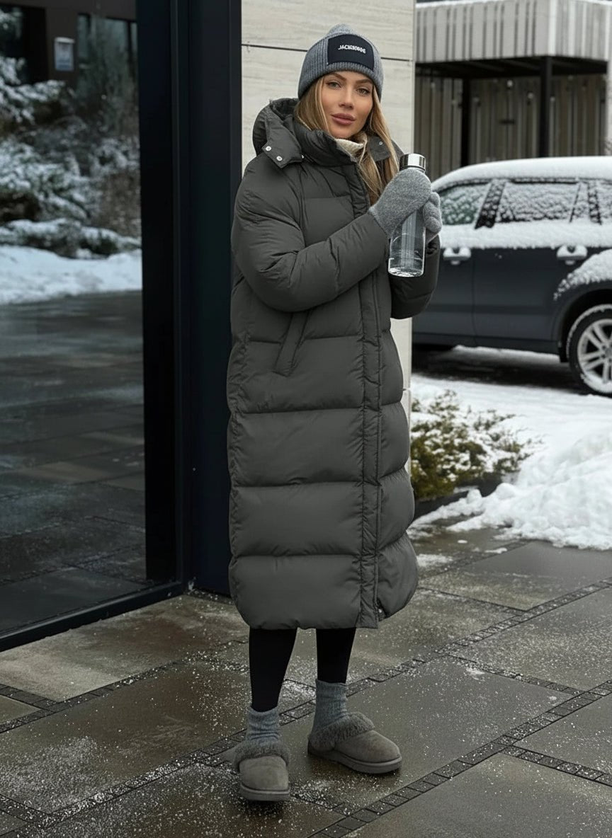 Extra long puffer hooded winter parka coat. - GoSobiShop Boutique