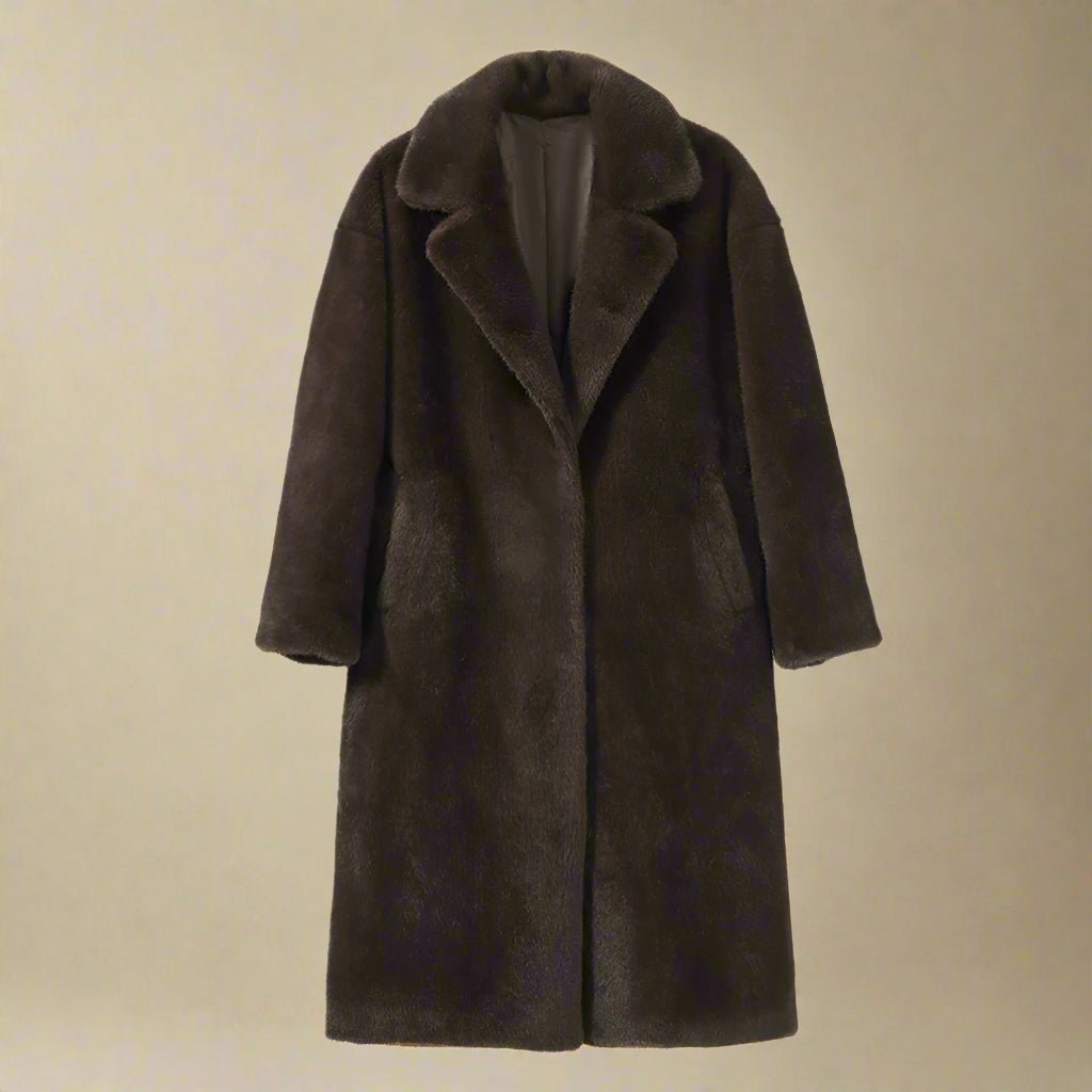 Faux fur long trench coat - GoSobiShop Boutique