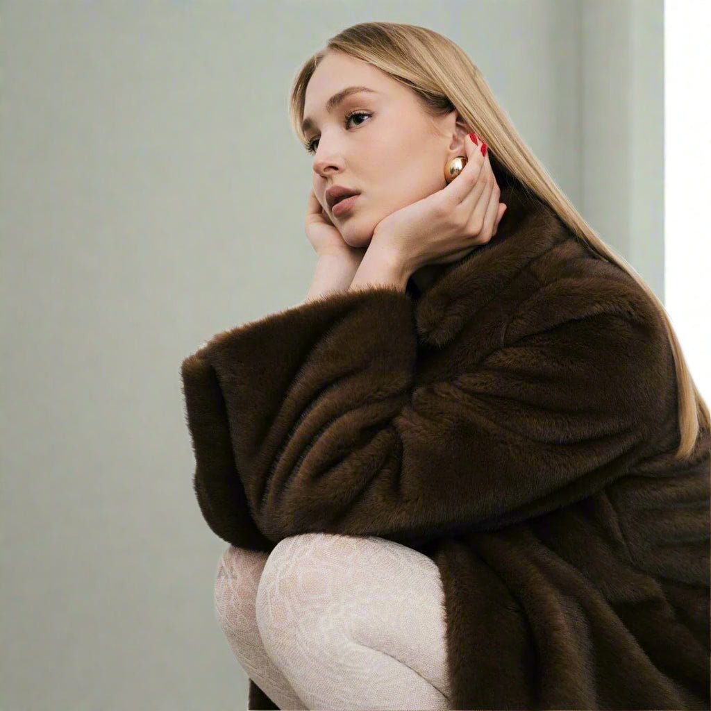 Faux fur long trench coat - GoSobiShop Boutique