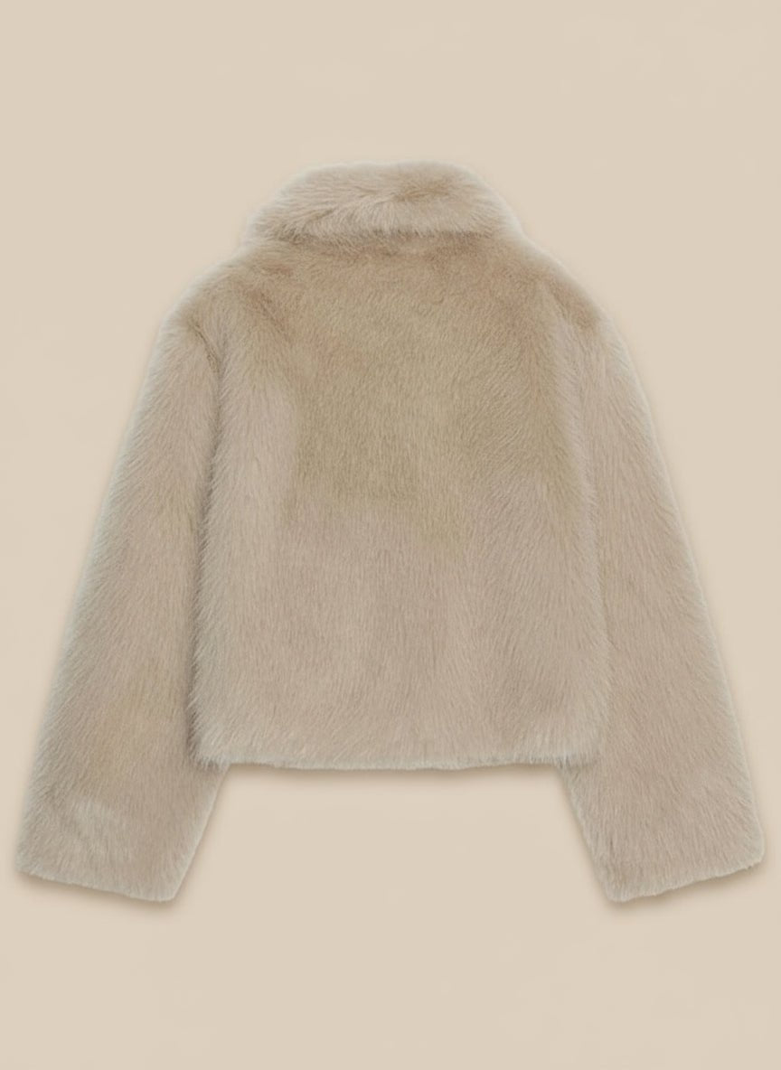 Faux Fur zipper short jacket fall tops - GoSobiShop Boutique