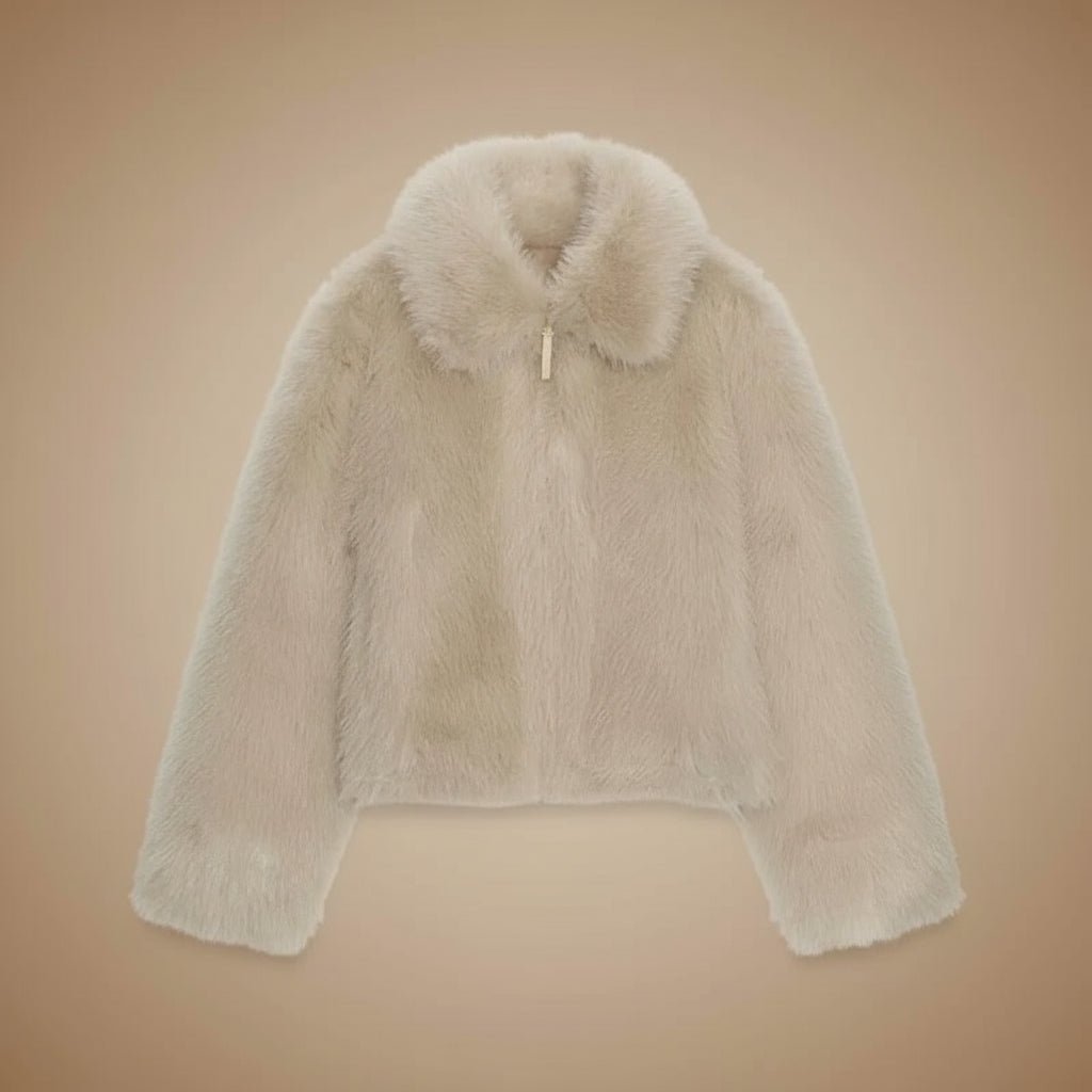 Faux Fur zipper short jacket fall tops - GoSobiShop Boutique