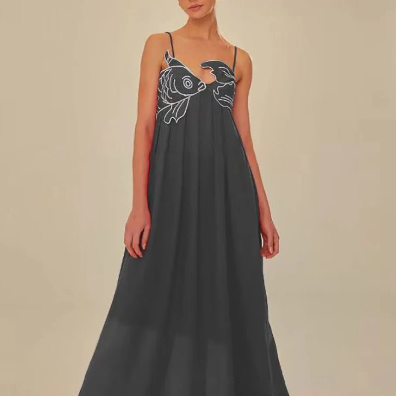 Fish wrap long sling maxi summer dress - GoSobiShop Boutique