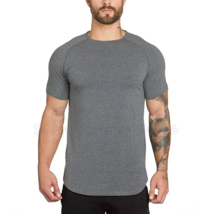 Fitness shirt muscle tees round neck - GoSobiShop Boutique