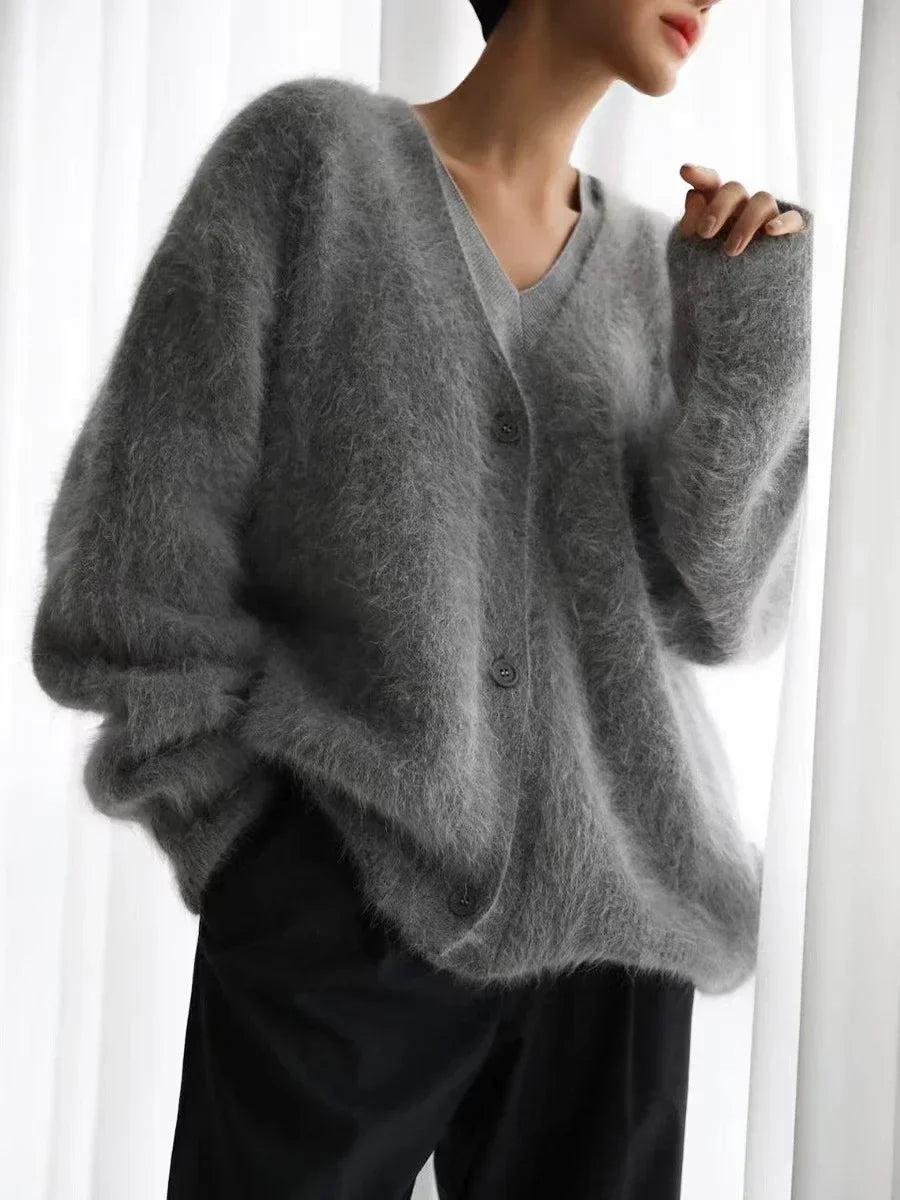 Fuzzy Cashmere loose cardigan. - GoSobiShop Boutique