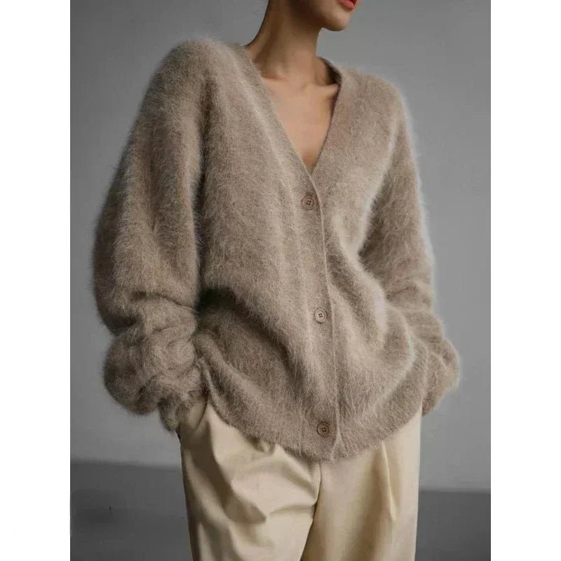 Fuzzy Cashmere loose cardigan. - GoSobiShop Boutique