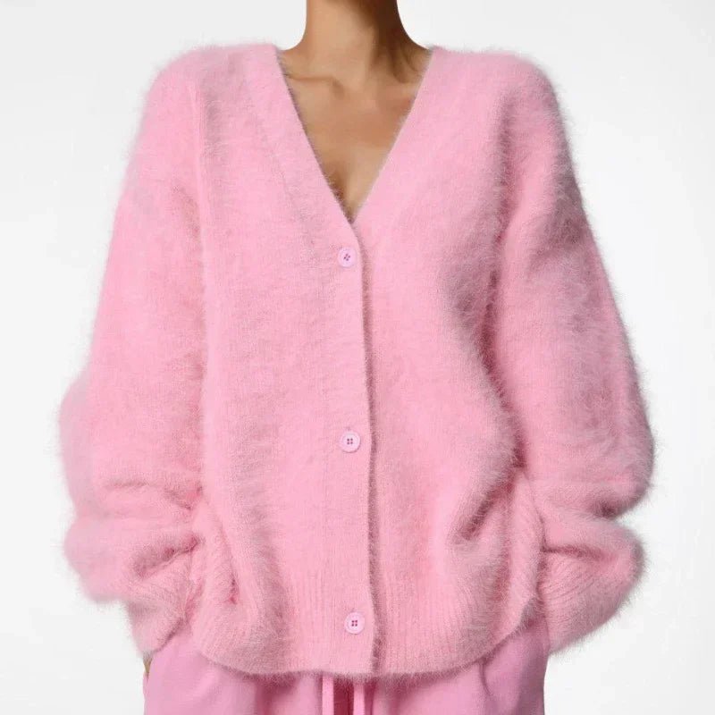 Fuzzy Cashmere loose cardigan. - GoSobiShop Boutique