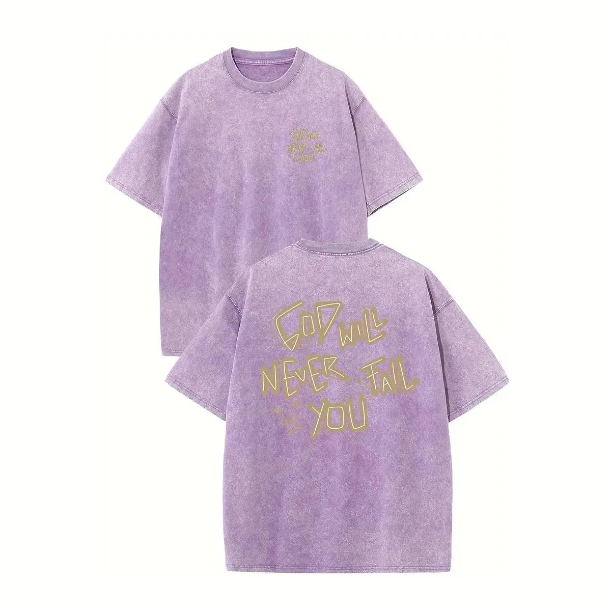 God Will Never Fail You oversized washed graphic tees - GoSobiShop Boutique