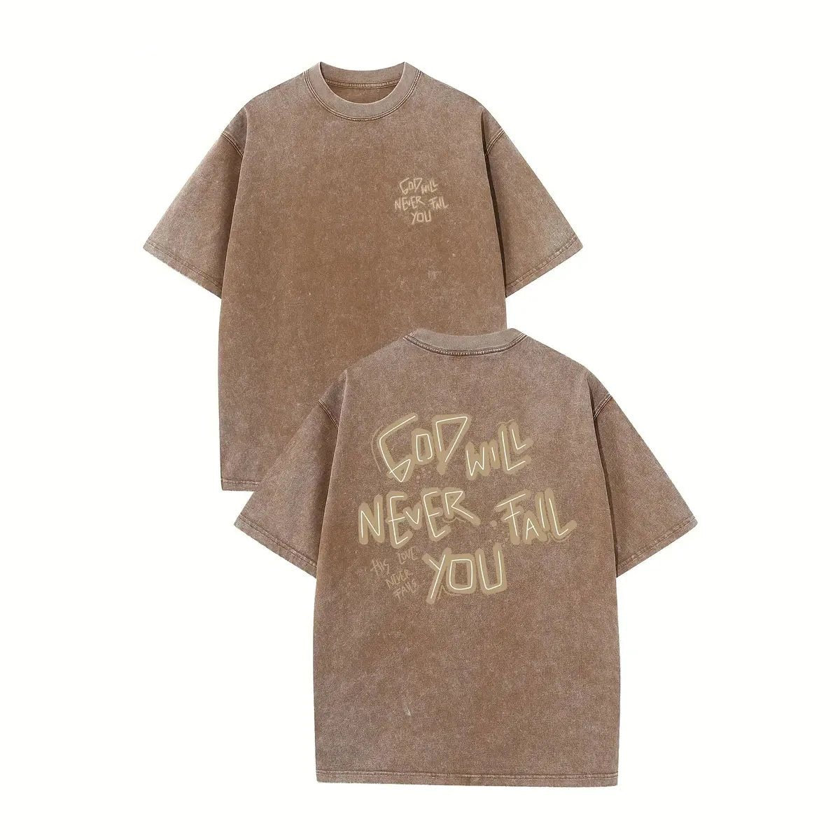 God Will Never Fail You oversized washed graphic tees - GoSobiShop Boutique