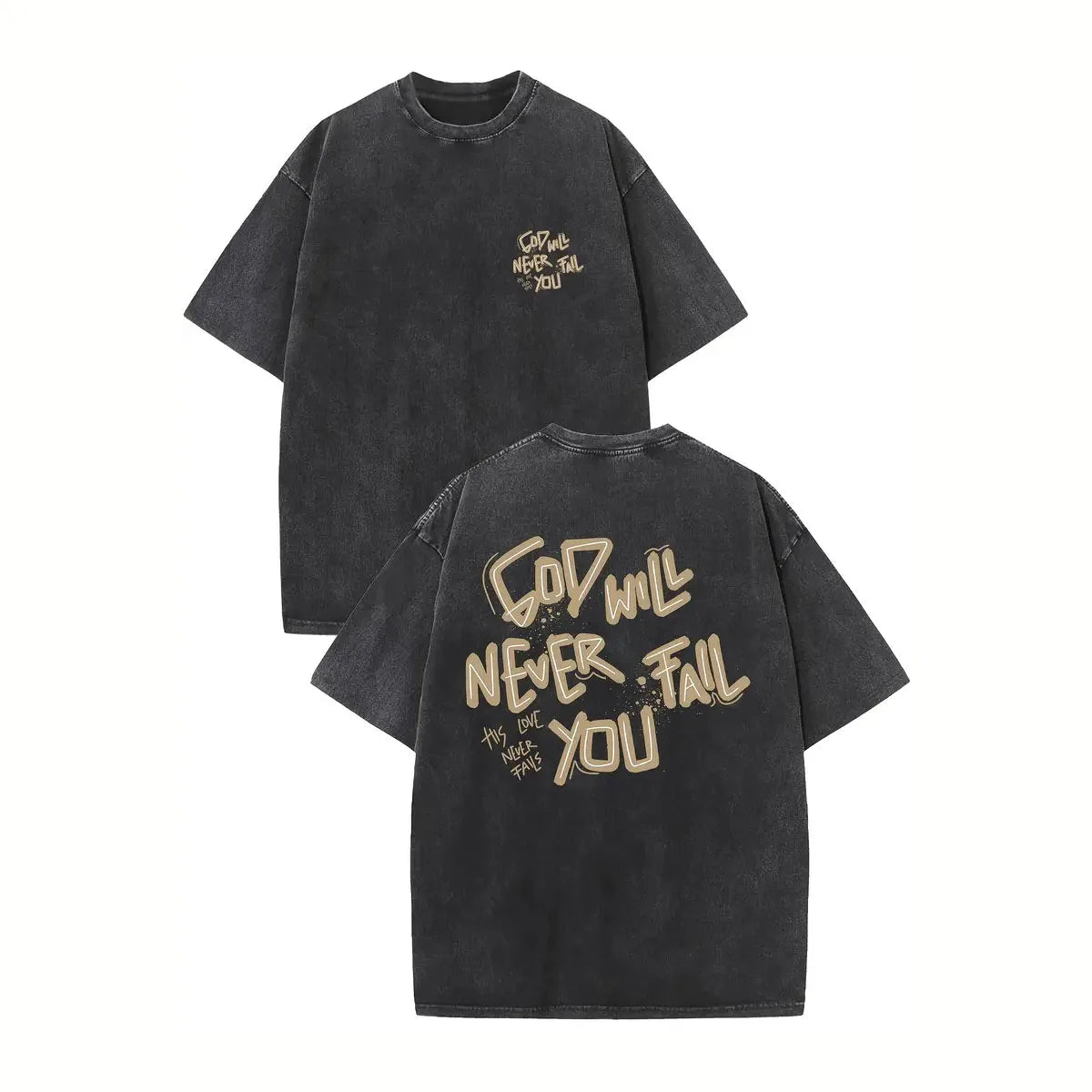 God Will Never Fail You oversized washed graphic tees - GoSobiShop Boutique