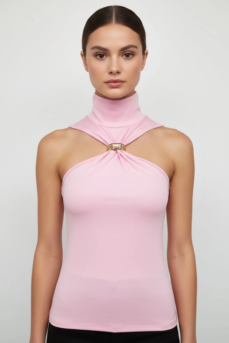 Gold Ring Off-Shoulder Stretch Top - GoSobiShop Boutique