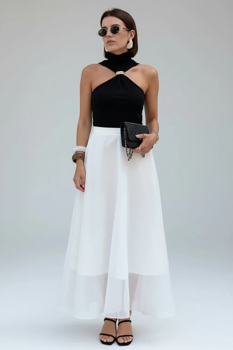 Gold Ring Off-Shoulder Stretch Top - GoSobiShop Boutique