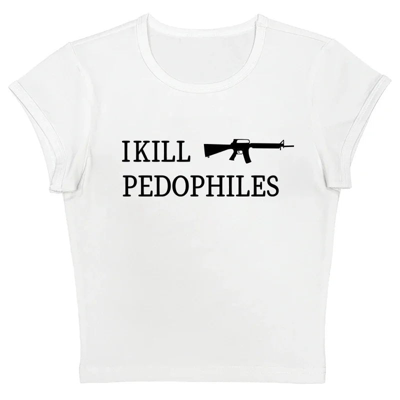 Gothic " I k*ll P*d*" short sleeves tees. - GoSobiShop Boutique