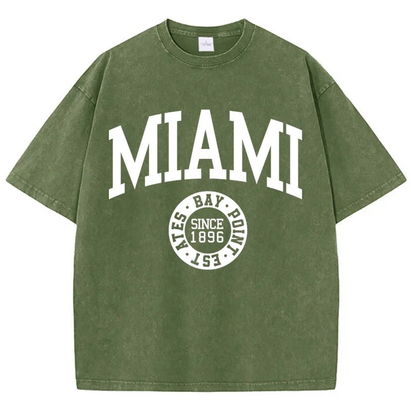 Graphic washed Miami tees - GoSobiShop Boutique