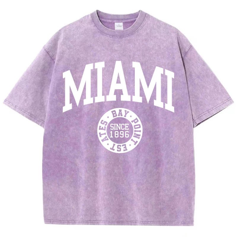 Graphic washed Miami tees - GoSobiShop Boutique