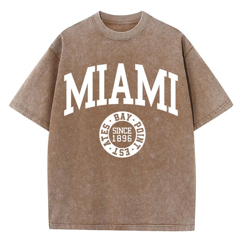 Graphic washed Miami tees - GoSobiShop Boutique