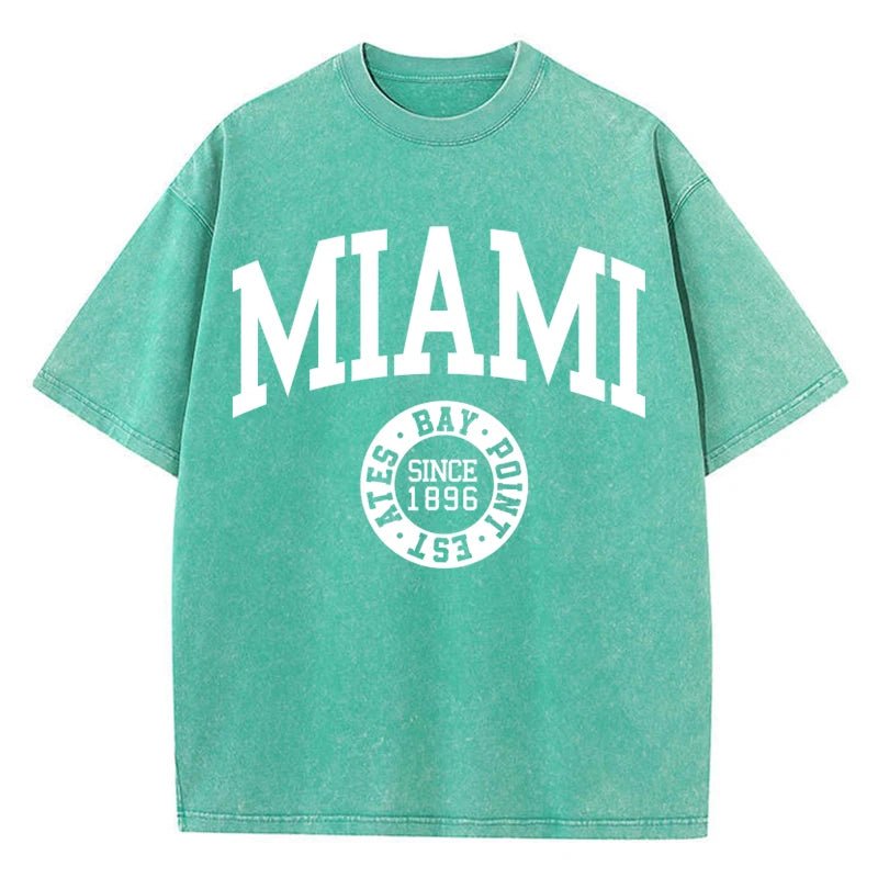Graphic washed Miami tees - GoSobiShop Boutique
