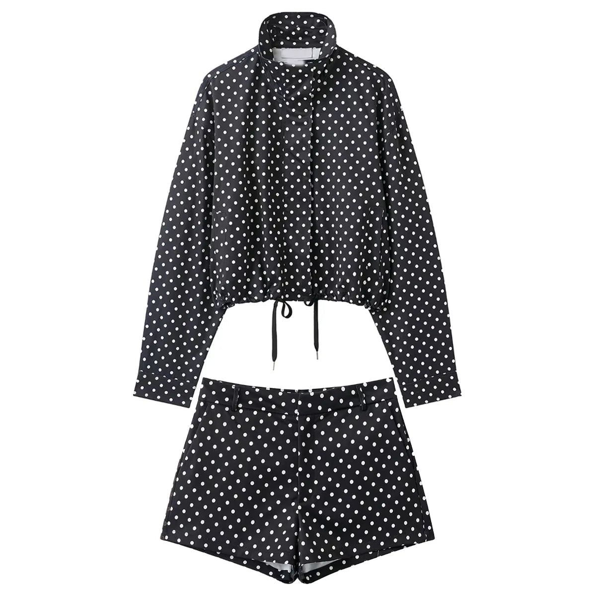 Hera polka dot outfit set jacket and shorts. - GoSobiShop Boutique