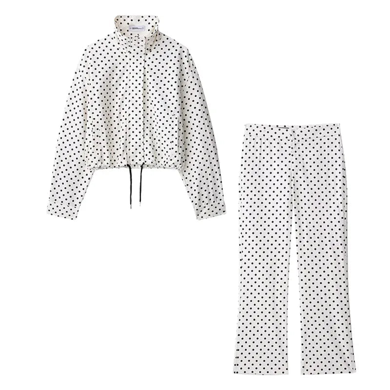 Hera polka dot outfit set jacket and shorts. - GoSobiShop Boutique