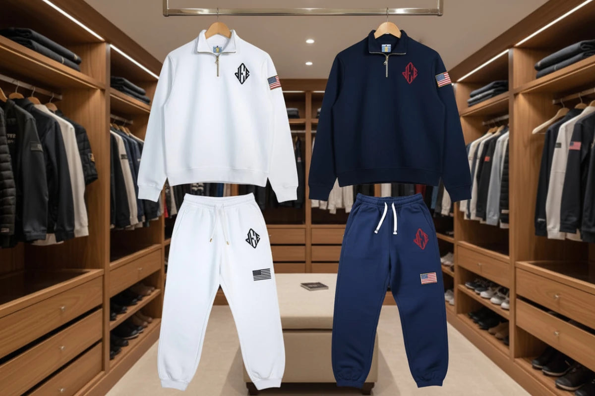 JEE sweater and sweatpants tracksuit set viral jee sweaters USA flag. - GoSobiShop Boutique