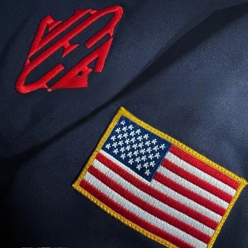 Jeff Epstein Quarter Zip American flag Oversized sweater. - GoSobiShop Boutique