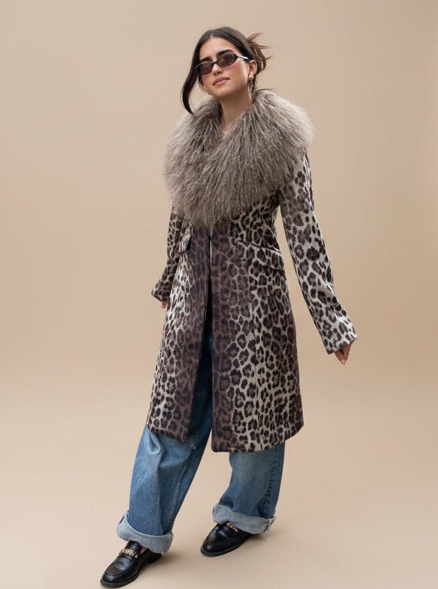 Jenna leopard fur trench coat. - GoSobiShop Boutique