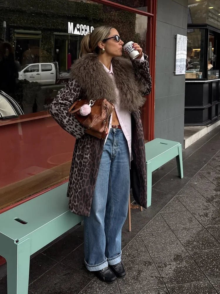 Jenna leopard fur trench coat. - GoSobiShop Boutique