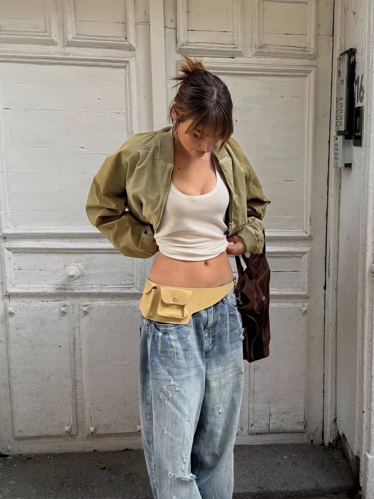 Jessy - J cropped bomber jacket with loose sleeves. - GoSobiShop Boutique
