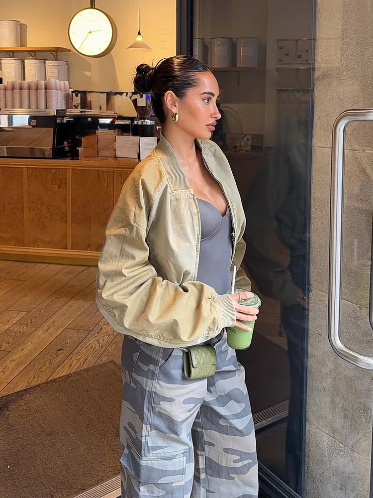 Jessy - J cropped bomber jacket with loose sleeves. - GoSobiShop Boutique