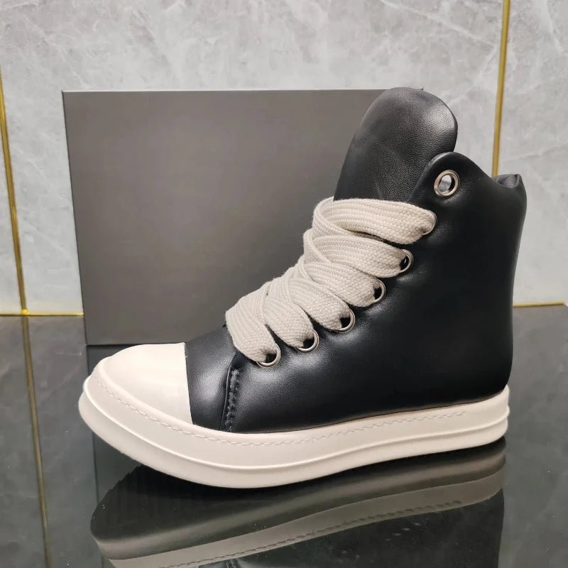 Jumbo lace padded high tops sneakers - GoSobiShop Boutique