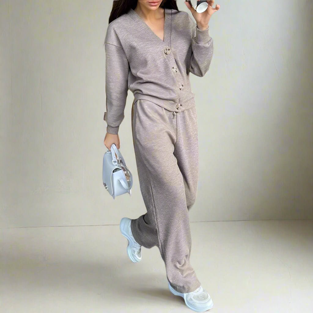 Knitted loose cardigan top and knit trousers set fall autumn fashion set - GoSobiShop Boutique