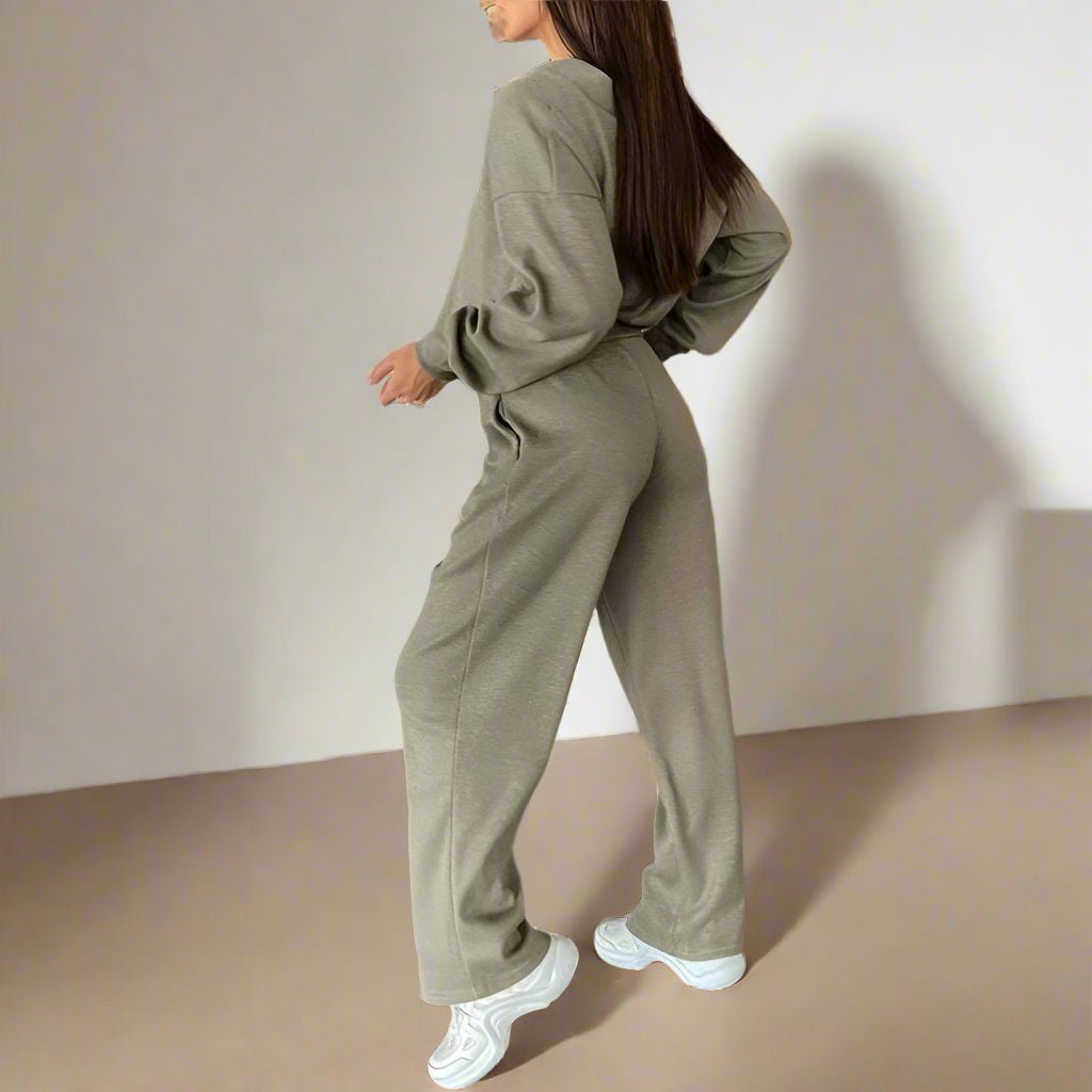 Knitted loose cardigan top and knit trousers set fall autumn fashion set - GoSobiShop Boutique